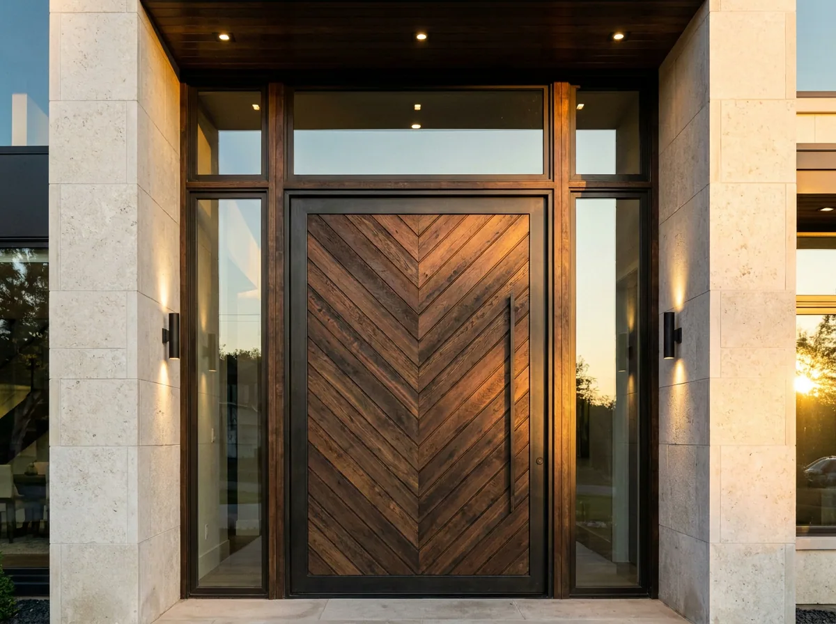 Custom front entry door with sidelights